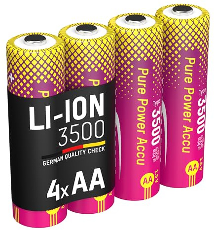ANSMANN Pure Power Akku Mignon AA Typ 3500 (min. 3250 mAh), mit höchster Kapazität, Langer Laufzeit und Schutztechnik, ideal für Geräte mit hohem Energiebedarf