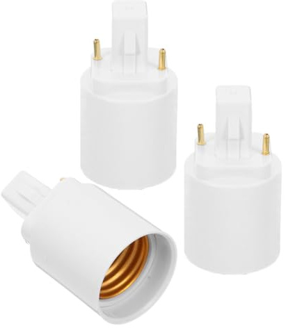 Adaptateur de Douille G24d vers E27 2 Broches Blanc 3 Pièces