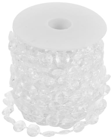10 Kristall-Glasperlen, schillernde Kristall-Girlande, Diamant-Acrylperlen für DIY Hochzeit Party Dekoration (transparent)