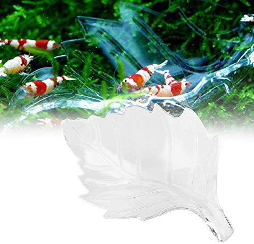 Garnelenfutter Schale Aquarium Acryl Futternapf Garnelen Futterschale Acryl Garnelen Futternapf Blattförmige Feeder Aquarium Zubehör für Garnelen Essen Reptilienwürmer(M)