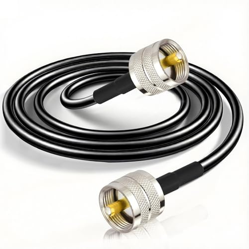 Bingfu Cavo Prolunga da PL259 UHF Maschio a Maschio RG58 50 Ohm 3 m | Cavo Estensione Coassiale a Bassa Perdita, per Antenna Radio CB / VHF UHF / Amatori, Rosmetro, Misuratore SWR