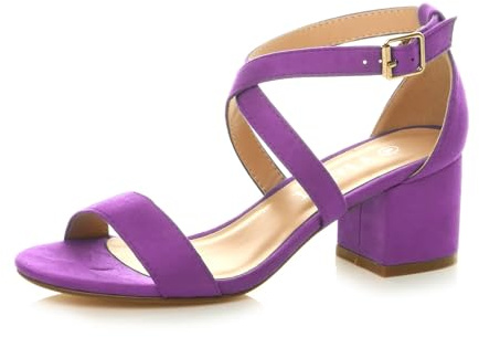 AJVANI low medium block heel crossed straps casual evening party strappy sandals size 6 39