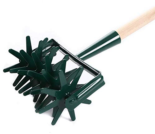 Kultivator Sternfräse Krümler Rollhacke Gartenfräse Bodenkrümler 6-Star Bodenlüfter mit 150cm Holzstiel