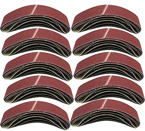 10 Stück Gewebe-Schleifbänder Schleifpapier Schleifbänder (75 mm x 533 mm, Körnung 1000)