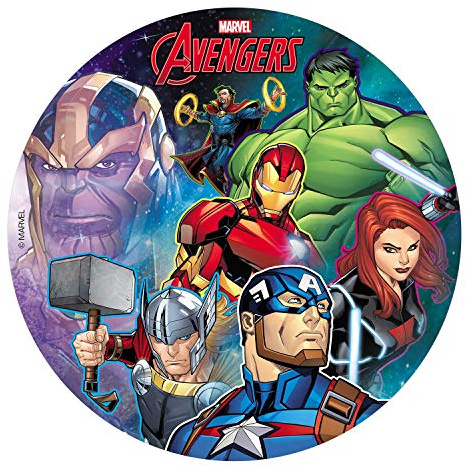 Dekora - Disque Comestible de Marvel Avengers pour la Décoration du Gâteau d'Anniversaire - 20 cm