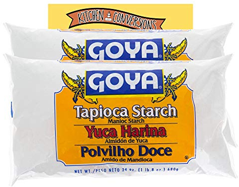Goya Tapioca Starch (Yuca Harina) Bundle (2 Pack) - A Thickener used in Puddings, Teas, Candies, Desserts, Soups, Sauces, and More - Comes with a Premium Penguin Measurements Card