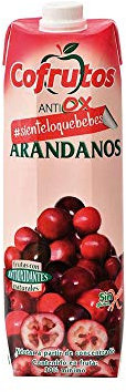 ZUMO DE ARÁNDANOS SIN AZÚCAR AÑADIDOS COFRUTOS 1L (10 BRICS)