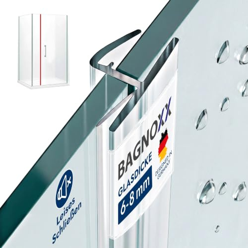 Bagnoxx Anschlagdichtung 180 Grad 200cm, für 6mm Glasstärke Transparent | Duschdichtungen für Duschtüren, Duschtürdichtung seitlich, Dichtung Dusche Glastür, Duschdichtung 6mm