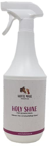 Hotte Maxe Holy Shine für Pferde, Pflegespray für Mähne, Fell und Schweif - Knotenfrei, Leicht kämmbar, Volumen, 1l