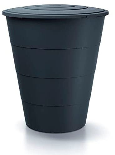 Prosperplast Barril de Agua de Lluvia 210L Smooth de plastico en Color Antracita (Largo) x 75,3 (Ancho) x 86,5 (Altura) cm