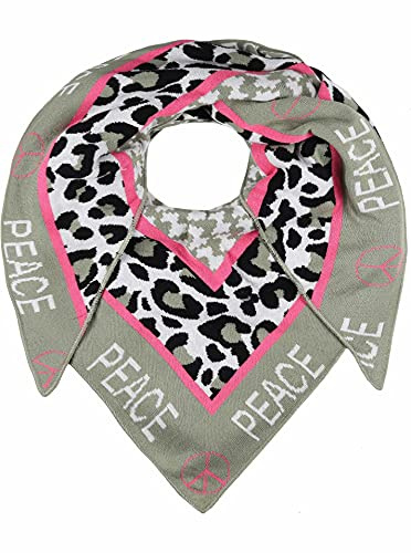 Zwillingsherz Bufanda triangular con lana para mujer, niña, niño o niña. Pañuelo de algodón de alta calidad con diseño de patada de gallo y motivo de la paz. Bufanda para verano, otoño e invierno,