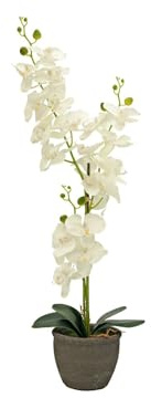 artplants.de Phalaenopsis Orchidee künstlich Katalin, Dekotopf, Creme, 80cm - Kunstorchidee