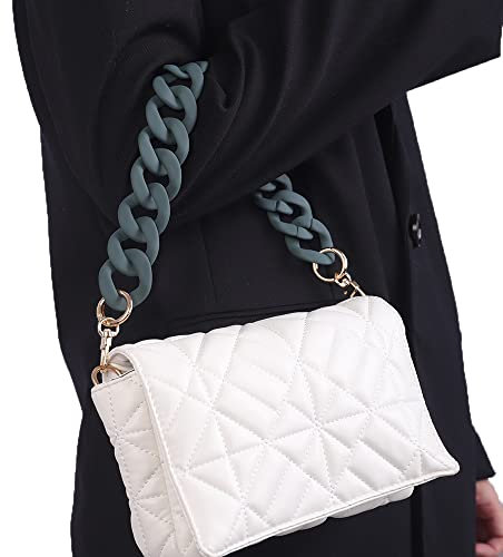 Wiwpar Acryl Taschengurte Chunky Ketten Flache Kette Riemen Tasche Griff Riemen Ersatz Geldbörse Kette für Damen Handtaschen, Blau, Mitte