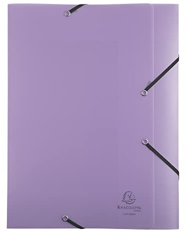 Exacompta 16270E Premium Sammelbox Chromaline Pastell mit Gummizug 60 mm breit aus Kunststoff mit Rückenschild für DIN A4 Archivbox Heftbox Dokumentenbox Zeichenbox Sammelmappe 1 Stück Zufallsfarbe