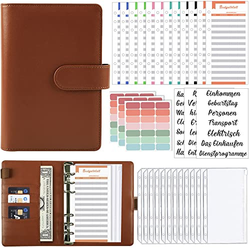 KIHONI A6 Budget Planner Deutsch Geld Organizer für Tagebuch und Geschenk
