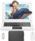 aichiw Mini Ordenador Portátil 10.1 Pulgadas, Ordenador Portátil con CPU 2GB RAM 64GB eMMC, Funda para Portátil, Ratón Inalámbrico, Mini Portátil con Win 10 (Blanco-Teclado Español)