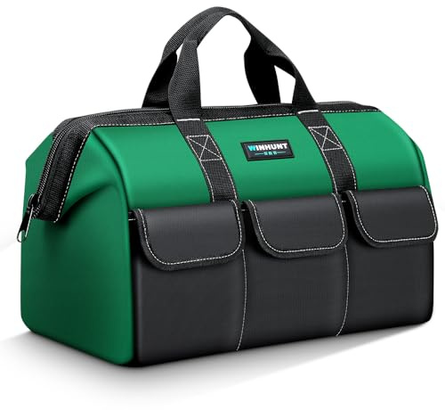 WINHUNT Tool Bag 44 x 25 x 29 cm, Made of 1680D Polyester, with 6 Multi Pockets, Green (17 Inches)