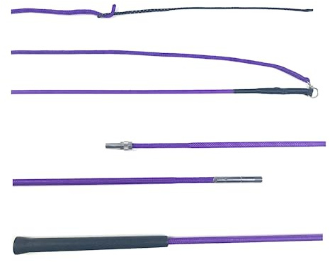 JA Horse JA0040 Longierpeitsche 2-teilig, 180 cm, Lila | Platzsparende 2-teilige Longierpeitsche (180/200 cm) mit Präzisions-Gewinde Zerlegbar für einfachen Transport & Lagerung