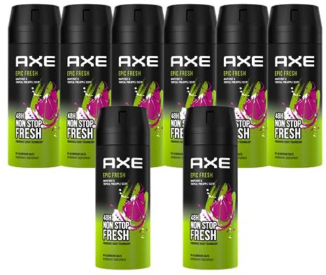 AXE Bodyspray Epic Fresh 8x 150ml | Deo Männerdeo ohne Aluminium | Deodorant Deospray für Herren Männer Men
