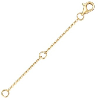 Lulau 14K Solid Gold Necklace Extender with Lobster Clasp Real Gold Bracelet Extender 1 2 3 Inch Durable Removable Adjustable Chain Gold Anklets Extension for Women 1 2 3 (14K Yellow Gold-2 Inch)