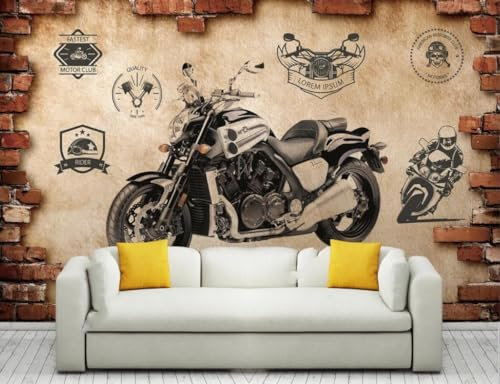 Fototapete Schlafzimmer Kinderzimmer 3D Tapeten 3D Effekt Wohnzimmer Trendy Rote Backsteinmauer Motorrad Wandposter Xxl Waterfall Weiß Grau Blumen Wald Natur Mustertapete