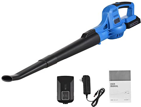 Mulcort Soffiatore per foglie elettrico senza fili da 20 V Controllo a 2 velocità 60 MPH/130 MPH Spazzatrice portatile portatile con tubi di prolunga Caricabatterie rapido per cantiere di grondaia