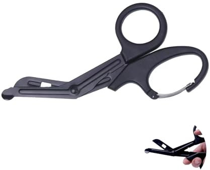 Biglumin Verbandschere, Erste-Hilfe-Schere Edelstahl Rostfrei, EMT Bent 7,7 Zoll Matt Titanbeschichteter Edelstahl-Verbandschere oder Gaze für Arzt Oder Krankenschwester, Notaufnahme Oder Outdoor-Camp