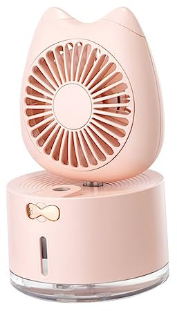 ULDIGI Mini Mit Katzenmotiv Tragbar Sommer-kühlventilator Home-office-befeuchtungsventilator Bunter Usb-lampenventilator