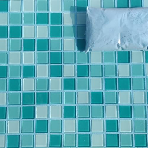 MOSAIK Fugenmasse | HELLBLAU | 1kg | Optimiert für 1mm-4mm schmale Fugen im Innen- und Außenbereich auf Wand- und Bodenflächen | Frostfest