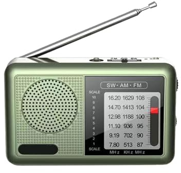 Radio portátil recargable, Radio de onda corta y meteorológica, Fm de transistores con auriculares