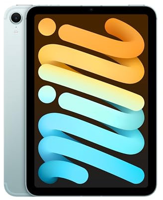 Apple iPad mini con chip A17 Pro: Progettato per Apple Intelligence, display Liquid Retina da 8,3'', 128GB, Wi Fi 6E + reti cellulari, fotocamera da 12MP, un giorno intero di batteria– Azzurro