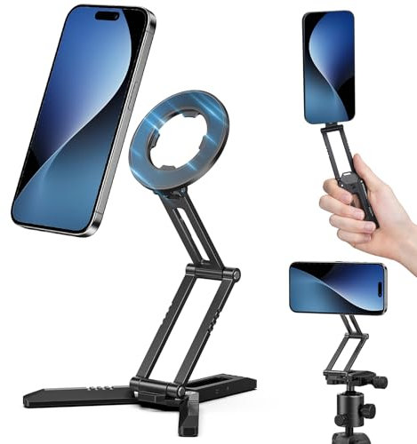 CAMOLO Stativ,Magnetische Taschentelefon-Stativhalterung,Faltbare Stativhalterung,Mini-Stativ mit Arca-Swiss,Handy-Halterung,Schreibtischständer für iPhone 16/15/14/13/12 Series