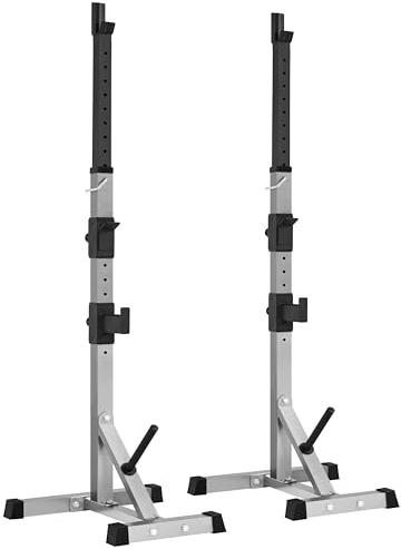 Soberine Squat Rack Multifunzionale con Portabilancieri Supporto per Bilanciere Regolabile in Altezza Porta Bilanciere per Panca Squat Sollevamento Allenamento a Palestra di Casa Ufficio