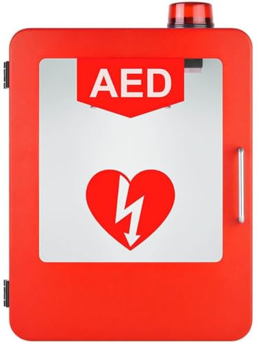 AED-Defibrillator-Aufbewahrungsschrank, Erste-Hilfe-AED-Defibrillator-Aufbewahrungsschrank zur Wandmontage, Erste-Hilfe-Schrank, Trennwandposition einstellbar, passend for die meisten AED-Modelle
