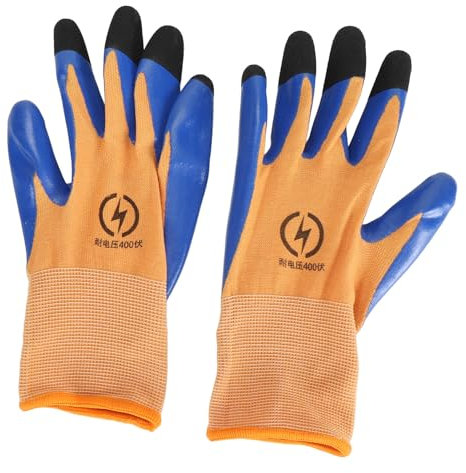 Juroupi Electrical Safety Gloves, 400V Protective Flexible Electrical Insulation Gloves Thin Versatile for Appliances Installation