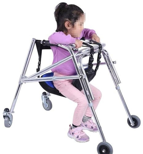 FBJAMZ Rollator per Bambini, ausilio alla deambulazione Pieghevole, Dispositivo per la Riabilitazione degli Arti Inferiori, Struttura di Supporto per Camminare, per fratture. (XL)