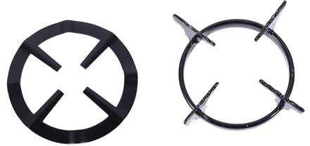 FUNNETOYU Soportes Para Quemadores De Gas Rejillas Redondas De Metal Resistente Al Calor Para Cocina Gas, Accesorios Para Ollas y Woks, Uso Doméstico y Camping, Juego De 2 Piezas (negro