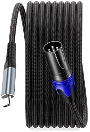 SZRMCC USB C auf XLR Kabel, USB Typ C auf XLR 3-poliger Stecker, Mikrofon, Audio, geflochtenes Kabel für iPhone, Smartphone, Verstärker, Lautsprecher, Mischpult, Konsole, Mikrofon (XLR-Stecker