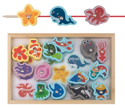 Generisch Angelspielspielzeug aus Holz,Kinderfreundliches 2-in-1-Angelspiel für Kinder - -Spielzeug mit realistischem Design für Weihnachts-, und Geburtstagsgeschenke