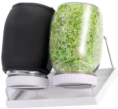 Wsdsgz Sistemas completos de cultivo de germinación en interiores eficientes con capacidad de 2 tarros y tapa de germinación reutilizable para plántulas de germinación en interiores