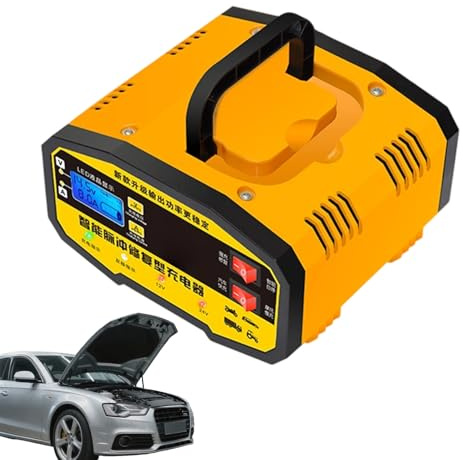 Caricabatterie per auto da 12 Volt | Caricabatterie a carica lenta 12 V 24 V, mantenimento 'impulso con display LCD - per auto camion SUV berlina moto uso esterno