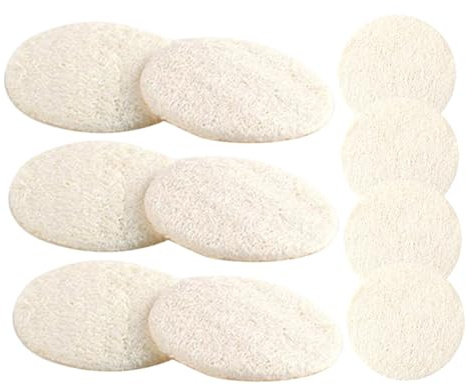 PLAFOPE 10 Stück Natürliche Loofah Gesichts peeling Pads Sanfte Exfolierende Schwämme für Tiefenwirksame Reinigung Ölentfernung und Erfrischende Hautpflege für Tägliche Anwendung und