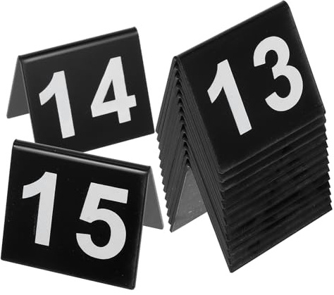 Happyyami 15 pièces Marqueurs Numéros de Table Acrylique Double Face Accessoires Scène Crime et Détective Signalisation Multifonction pour Restaurant et Fête Chiffres Robustesse