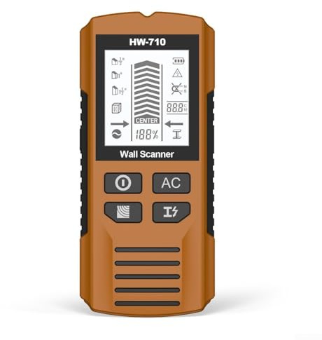 Metal detector digitale portatile, scanner LCD HD, posizionamento rapido, strumento di perforazione per legno, metallo e cavi CA (giallo)