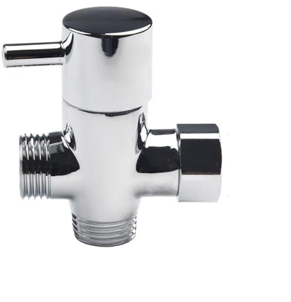 Besttoolifes Valvola deviatrice G1/2 in rame massiccio per soffioni doccia fissi e palmari, deviazione dell'acqua a 3 vie con finitura cromata