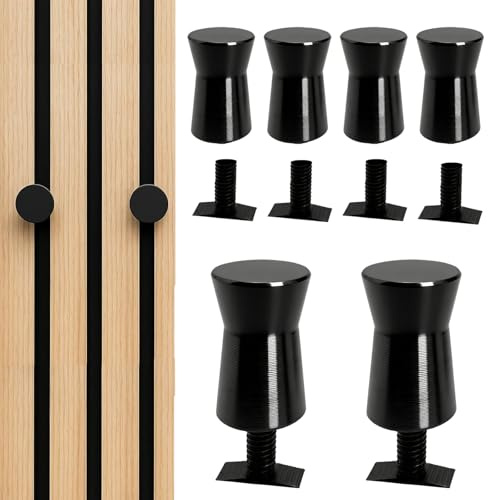 Vordpe 6 Stück Haken für Akustikpaneele ohne Bohren, Kleiderhaken für Akustikwände, Wandhaken Matt Schwarz, Passend 10-19mm Lamellen, Garderobe