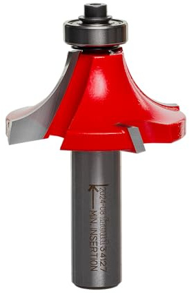 Freud Quadra-Cut Radius Rounding Over Bit with Perma-Shield Coating for Flawless Finish - 4 Cutters, 1/2 Shank Dia., 5/8 Radius, 2-7/8 Length - 34-127