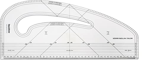 Liquidraw Pattern Maker Ruler - 43 x 19 cm (16.9 x 7.5) | Multipurpose Bevelled Edge Metric Tool for Measuring, Sewing, Cutting & Drafting | Ruler for Dressmaking, Tailoring & Fashion Design