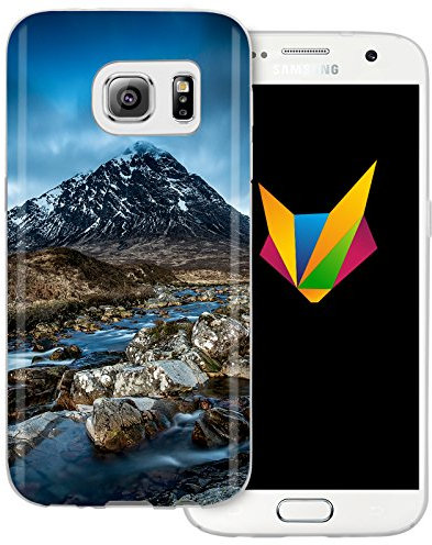 Mobilefox Berge Silikon TPU Schutzhülle 0,7mm dünne Handy Soft Case Cover Hülle passend für Samsung Galaxy S7 Bergfluss