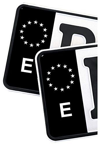 Finest Folia 2 adhesivos para matrícula de coche, 11 x 5 cm, color negro o con bandera, resistentes a túneles de lavado, R059 (24 España, Classic)
